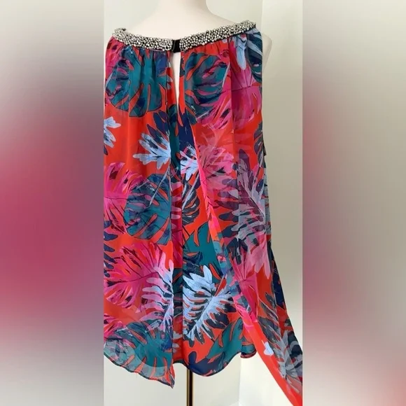 Jennifer Lopez Red and Blue Patterned Dress - Picture 5 of 7